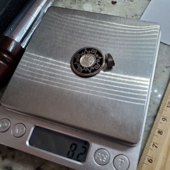 Sterling Silver Taxco Vintage Aztec Calendar Pendant - Picture 3 of 3